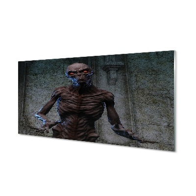 A tönkremenetel szörnyű formája Üvegkép falra