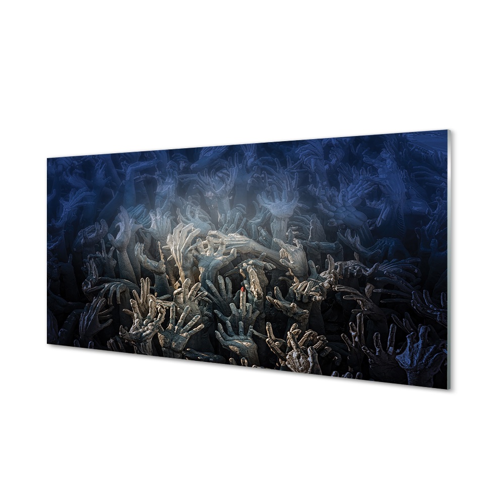 Kezek kék sötétség Üvegkép nyomtatás