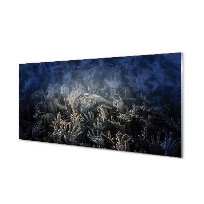 Kezek kék sötétség Üvegkép nyomtatás