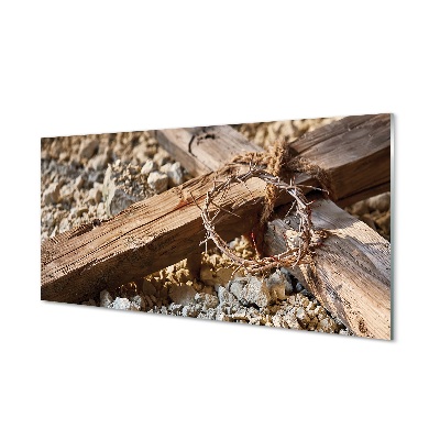 Töviskorona a kereszten Üvegkép