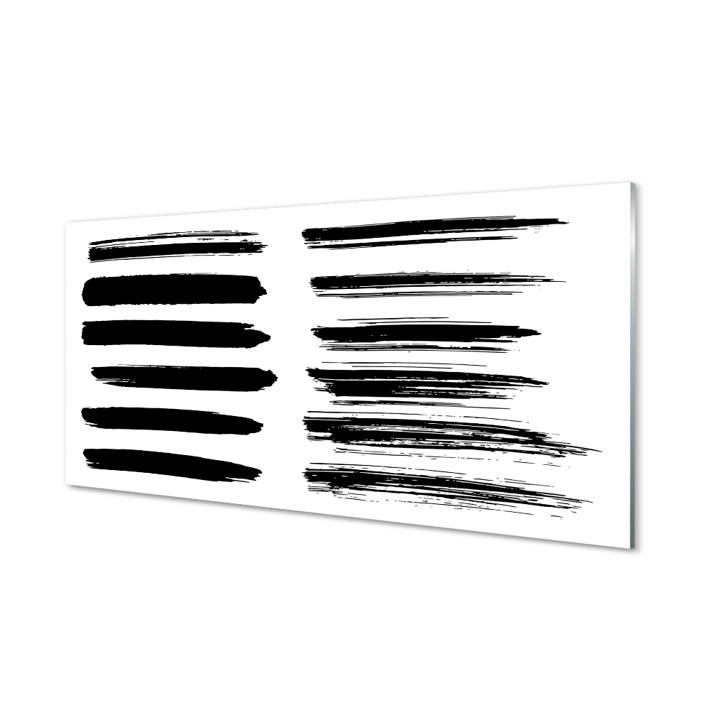 Fekete ecsetvonások Üvegkép nyomtatás