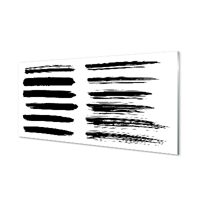 Fekete ecsetvonások Üvegkép nyomtatás