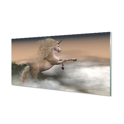 Unikornis a háttérben a felhők Üvegkép falra
