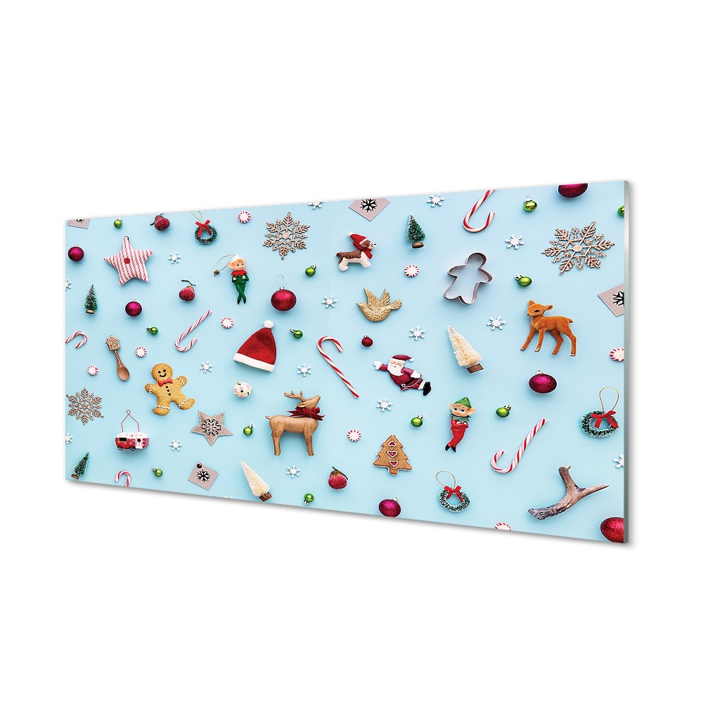 Karácsonyi díszek minta Üvegkép falra