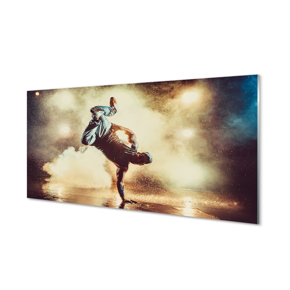 Férfi füst tánc akrobatika Üvegkép