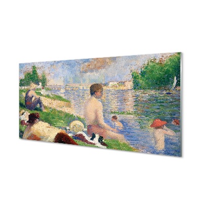 Georges Seurat – Végső tanulmány az asnieresi fürdőzőknek Üvegfotó