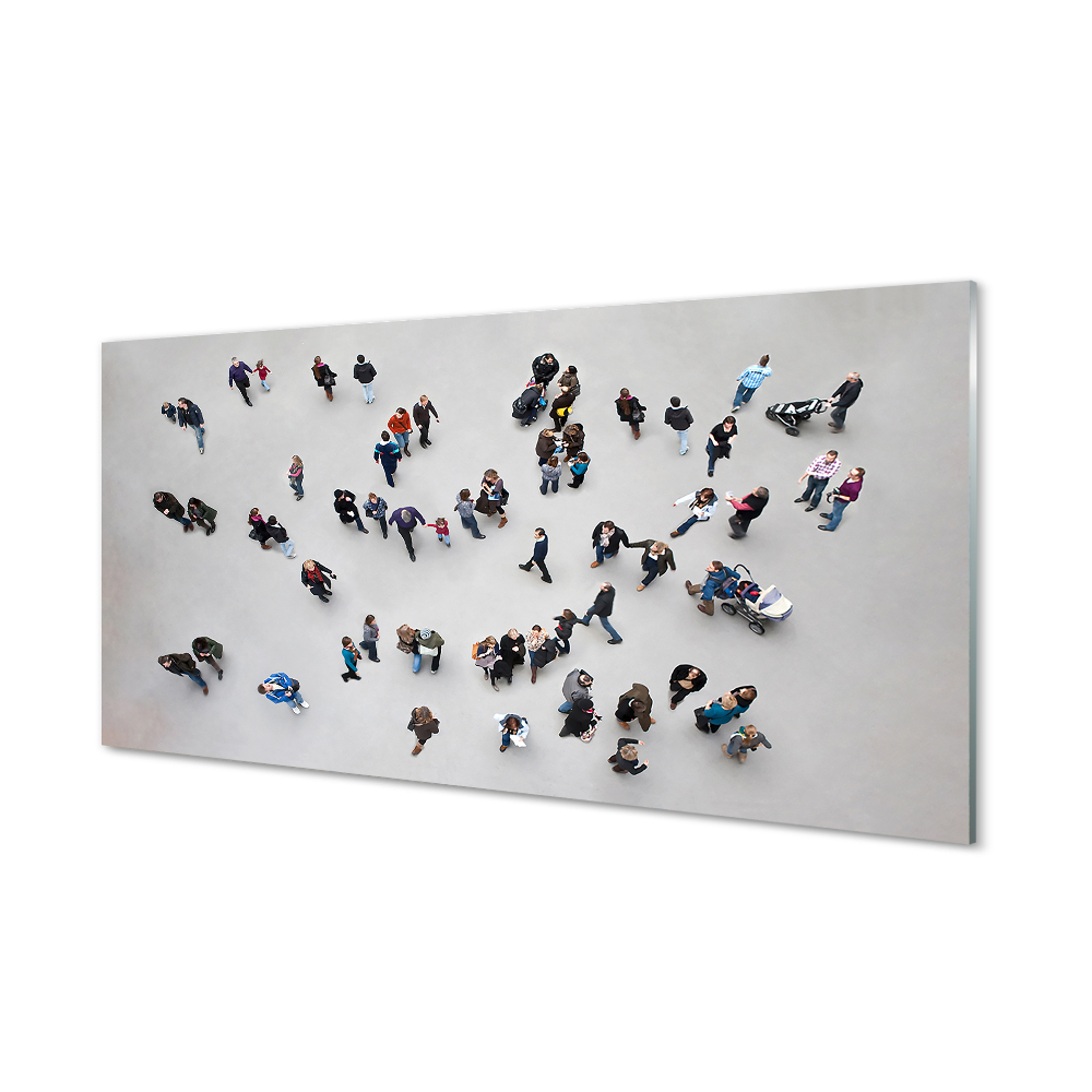 Az emberek felülről néznek Egyedi üvegkép