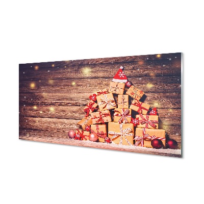 Karácsonyfa ajándékokkal Üvegfotó