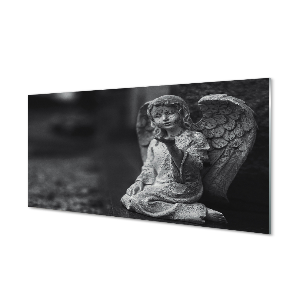 Szürke angyalfigura Üvegkép