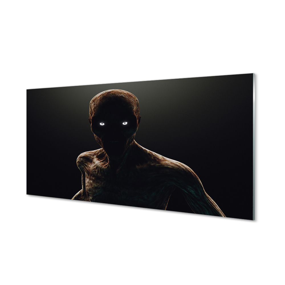 Kopasz ijesztő alak fekete háttér Üvegkép nyomtatás