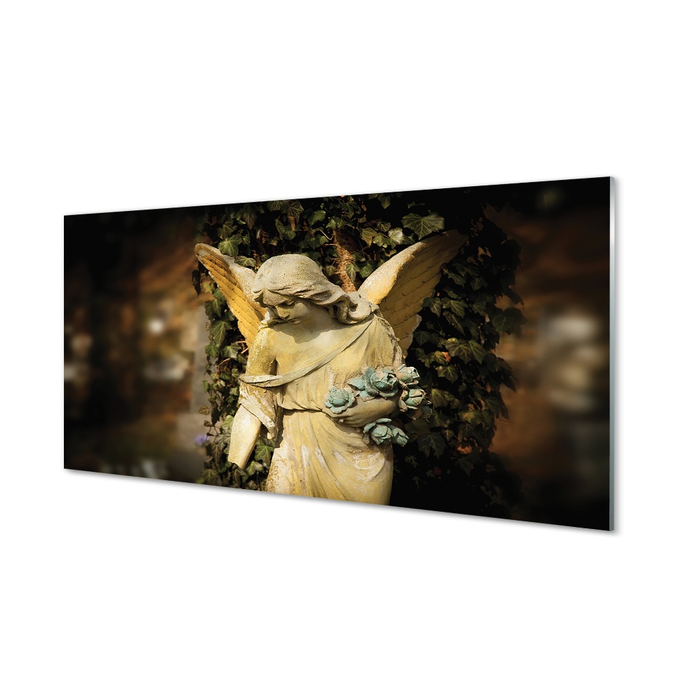 Angyal alakja borostyánban Üvegkép