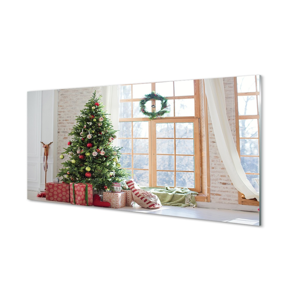 Karácsonyi díszek Karácsonyfa ajándékok Üvegkép falra