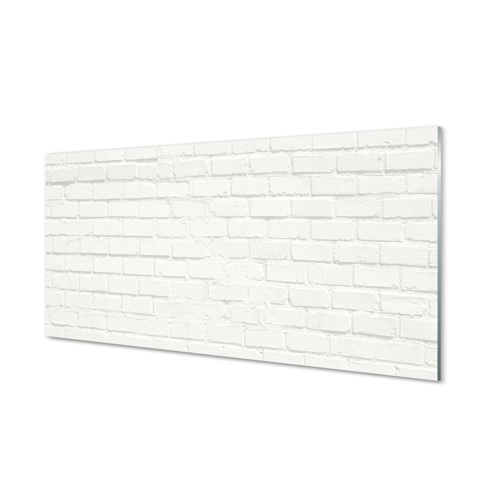 Fehér téglafal Egyedi üvegkép