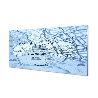 San Diego város térképe Egyedi üvegkép