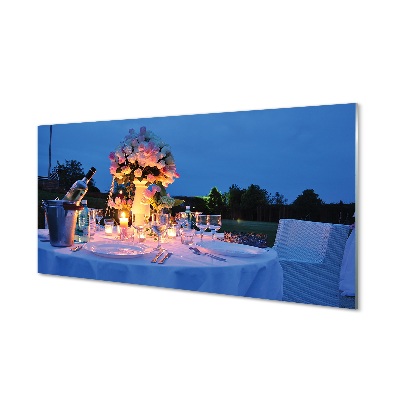 Esküvői esti asztal Üvegfotó