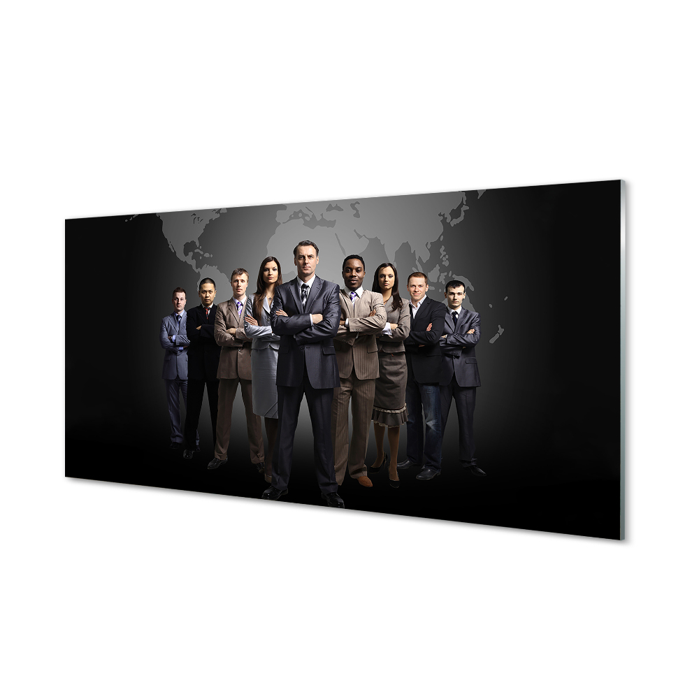 Emberek a fény háttérében Üvegkép