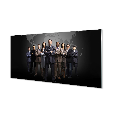 Emberek a fény háttérében Üvegkép