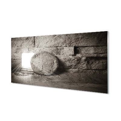 Barlangkijárati sziklák Üvegkép falra