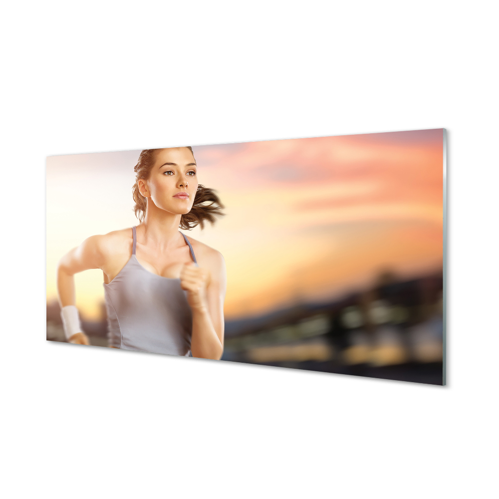 Futó nő Üvegkép falra