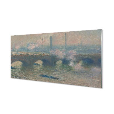 Claude Monet – Waterloo Bridge – felhős nap Üvegfotó