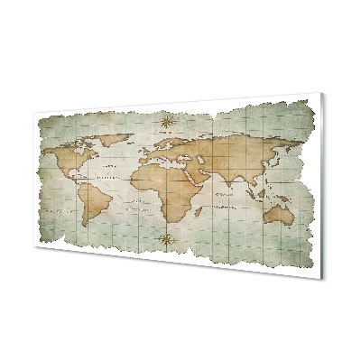 Világtérkép tiszta élekkel Üvegfotó