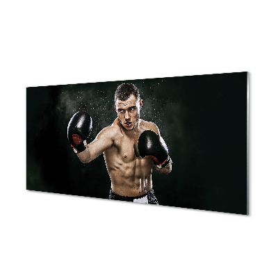 Fekete boxer kesztyű Üvegkép falra