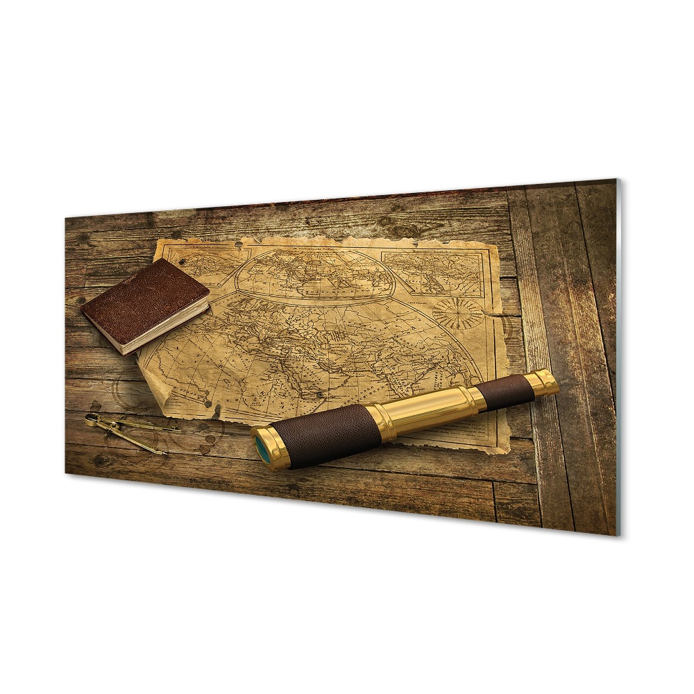 Régi távcső térkép Üvegkép