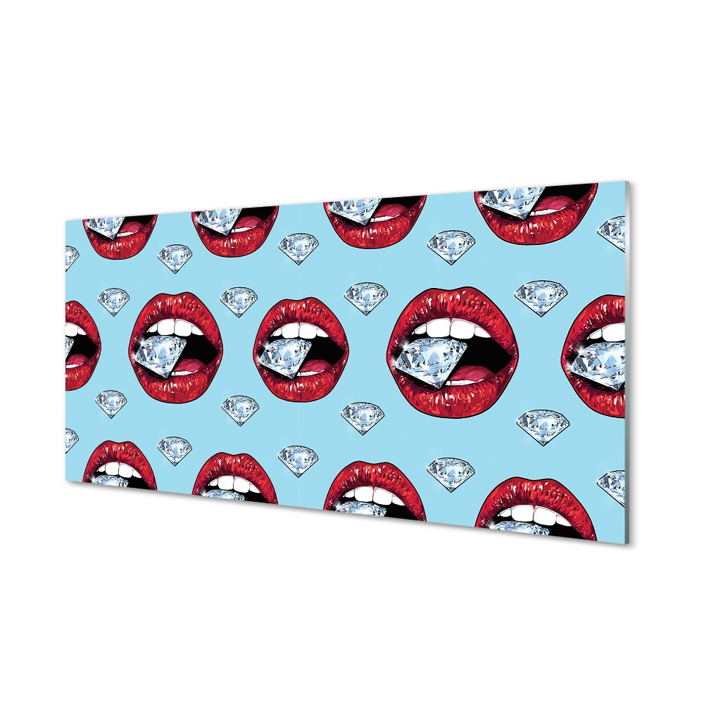 Gyémántok a szájban Üvegkép nyomtatás