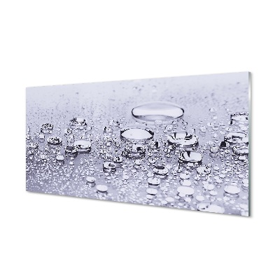 Vízcseppek egy szürke háttér Üvegkép nyomtatás