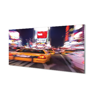 Autók a városközpont forgalmi dugójában Üvegkép falra