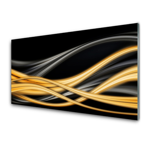 Modern Üvegkép Absztrakt grafika sárga