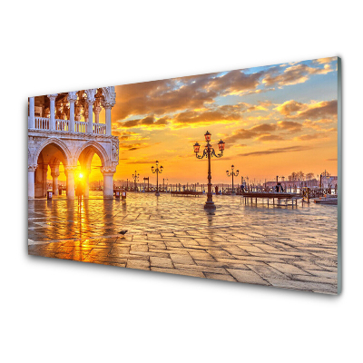 Üvegfotó Városi tér naplemente