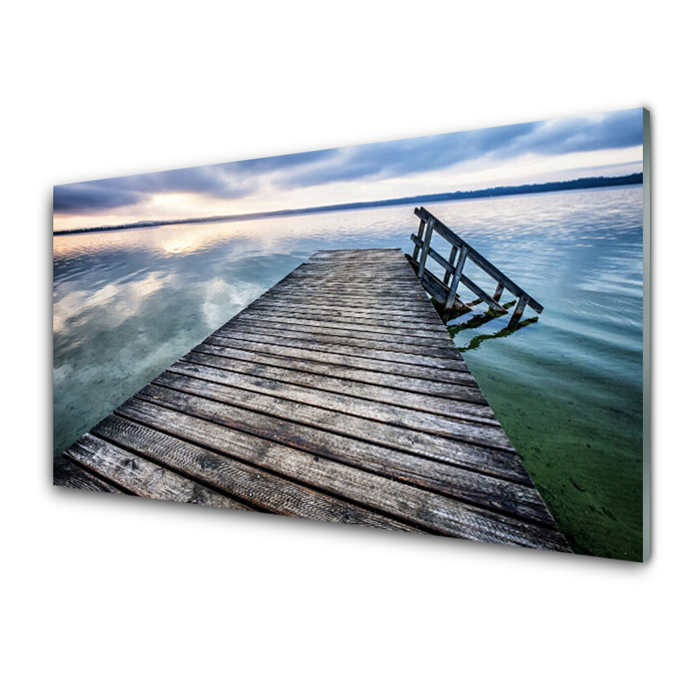 Üvegkép Falra Kék tó mólója