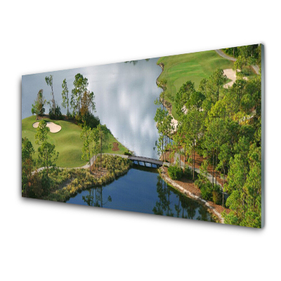 Üvegkép Nyomtatás Tó és fák Természet