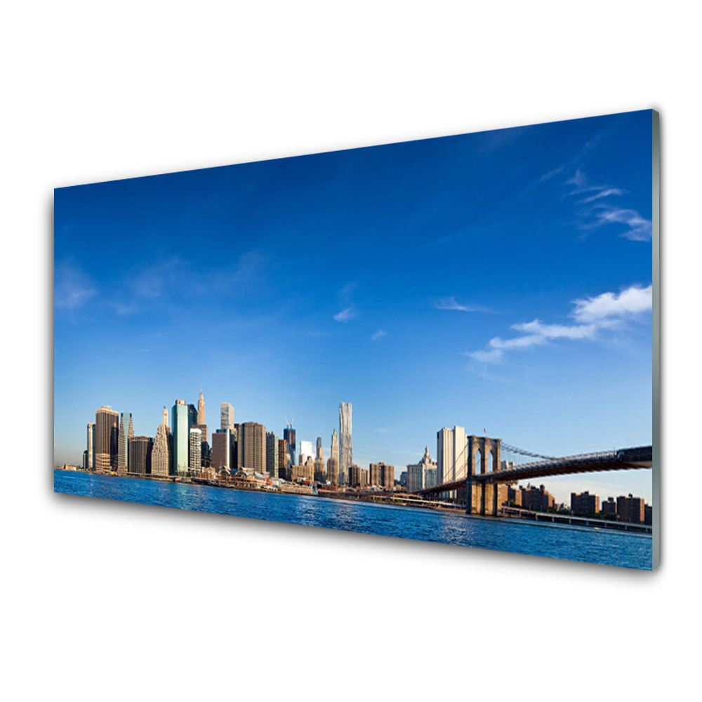 Modern Üvegkép Panoráma a városi hídra