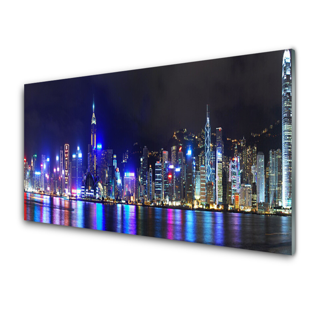 Modern Üvegkép Városi fények