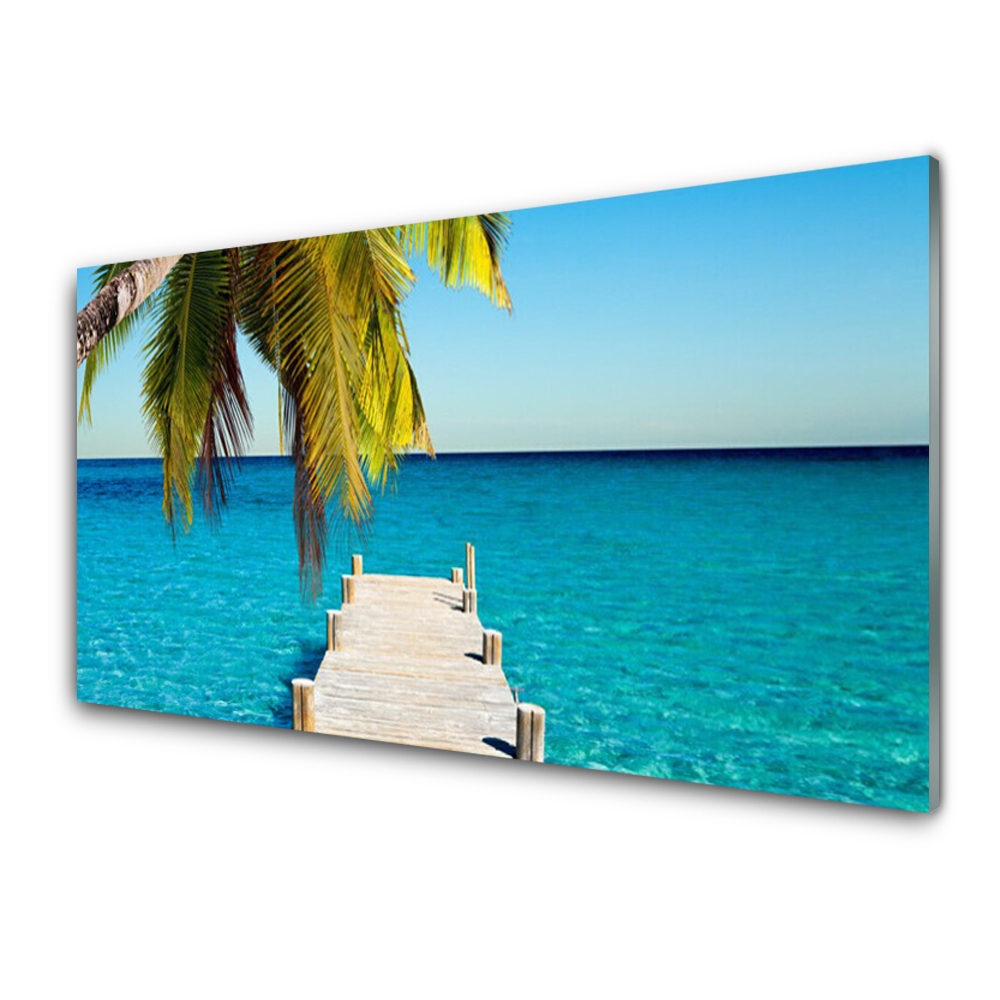 Egyedi Üvegkép Híd a tenger hátterében