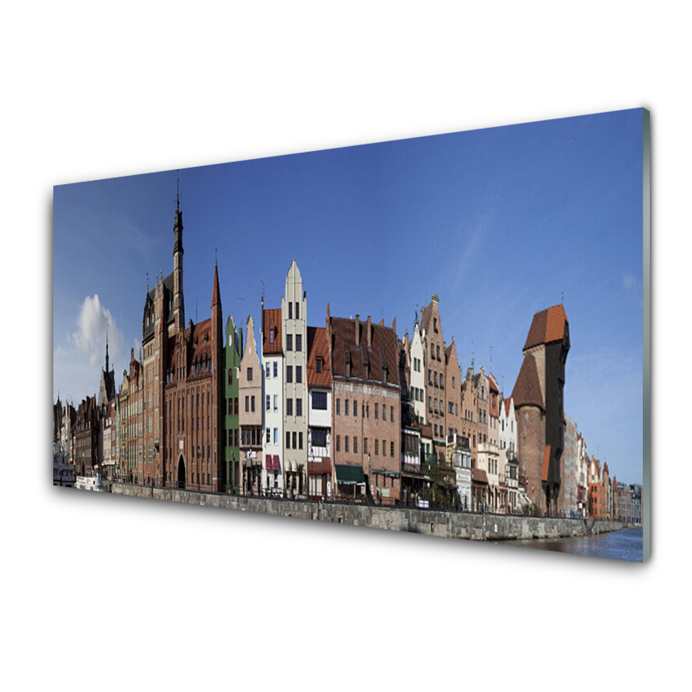 Üvegkép Nyomtatás Házak a vízparton