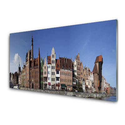 Üvegkép Nyomtatás Házak a vízparton