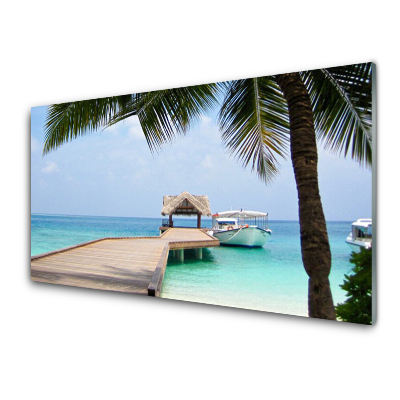 Üvegkép Híd a Maldív-szigetek házához