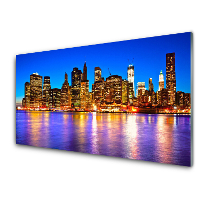 Üvegkép Kivilágított város éjszaka