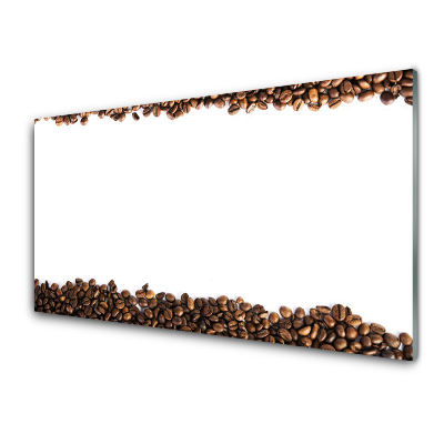 Egyedi Üvegkép Fehér háttér és kávébab
