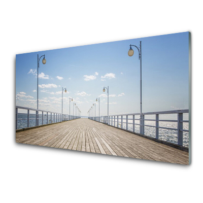 Üvegkép Pier a tenger és az ég felett