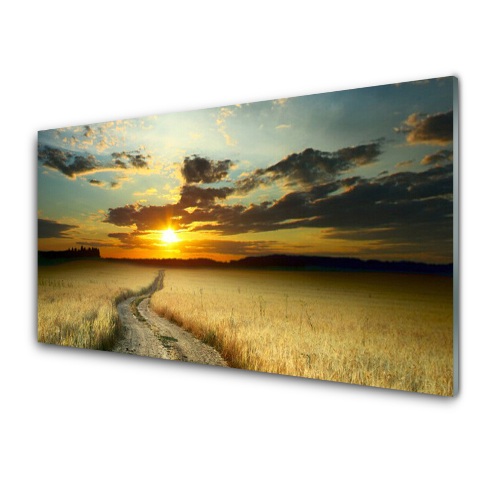 Egyedi Üvegkép Út mező táj