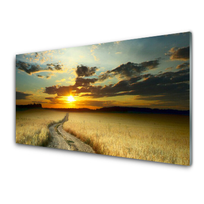 Egyedi Üvegkép Út mező táj