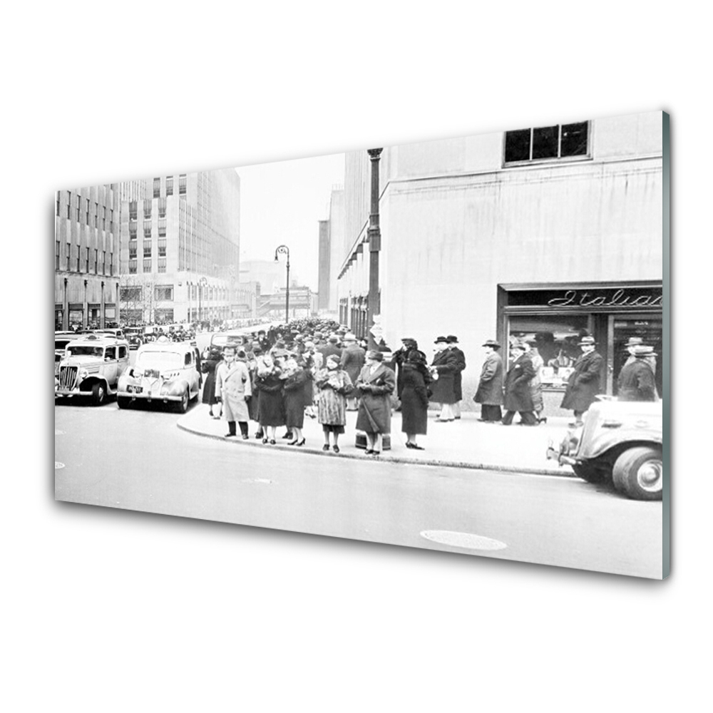 Üvegkép Nyomtatás Fekete-fehér várostörténeti retro