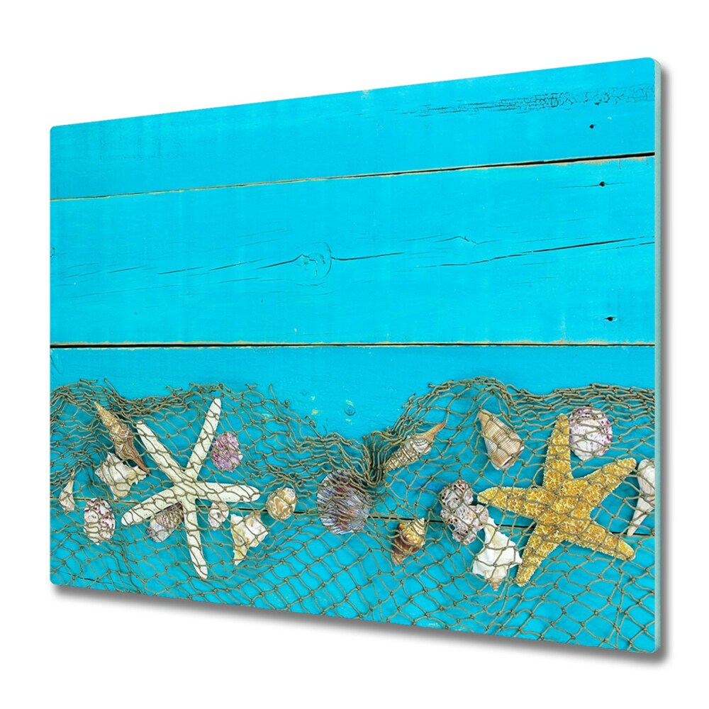 Üveg Tűzhelyvédő Tengeri csillag egy kék táblán