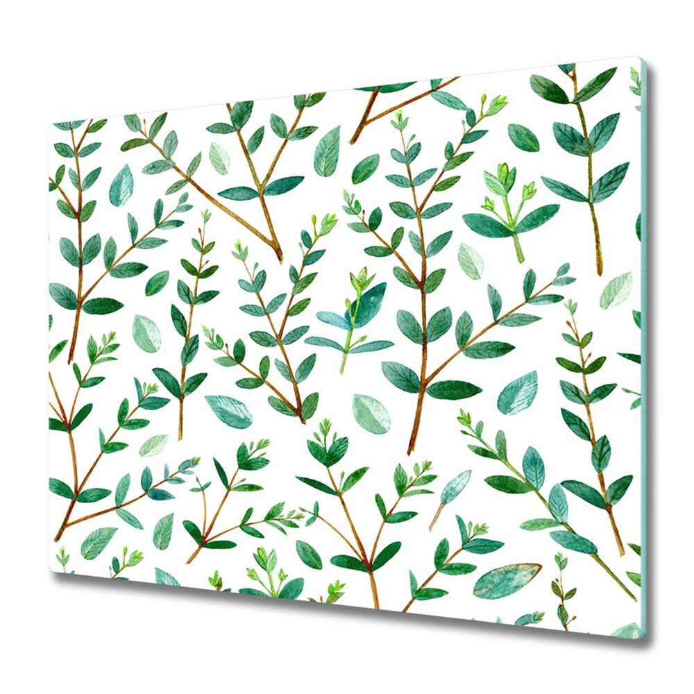 Tűzhelyvédő Üveglap Eukaliptusz ágak