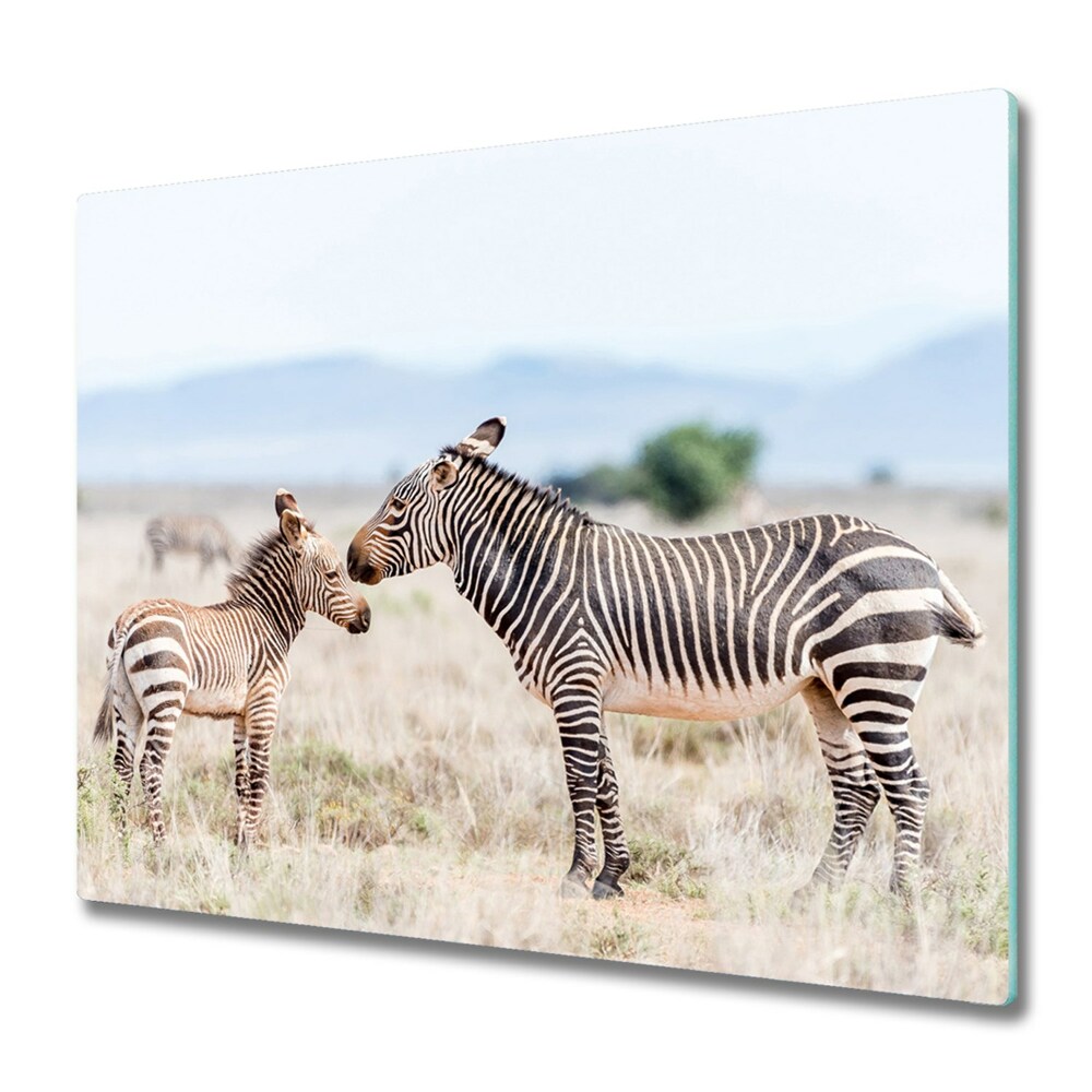 Üveg Vágódeszka Két zebra