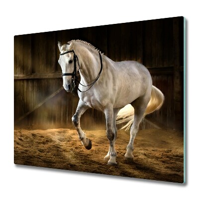 Edzett Üveg Vágódeszka Ló az istállóban